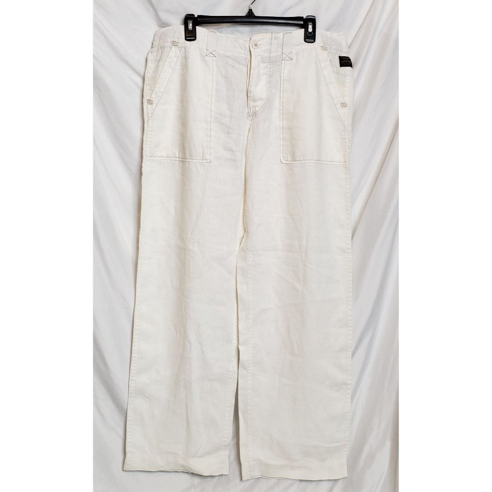 Vintage Replay Linen Pants Slacks Tag Size 36 Waist 34 Inseam Button Fly